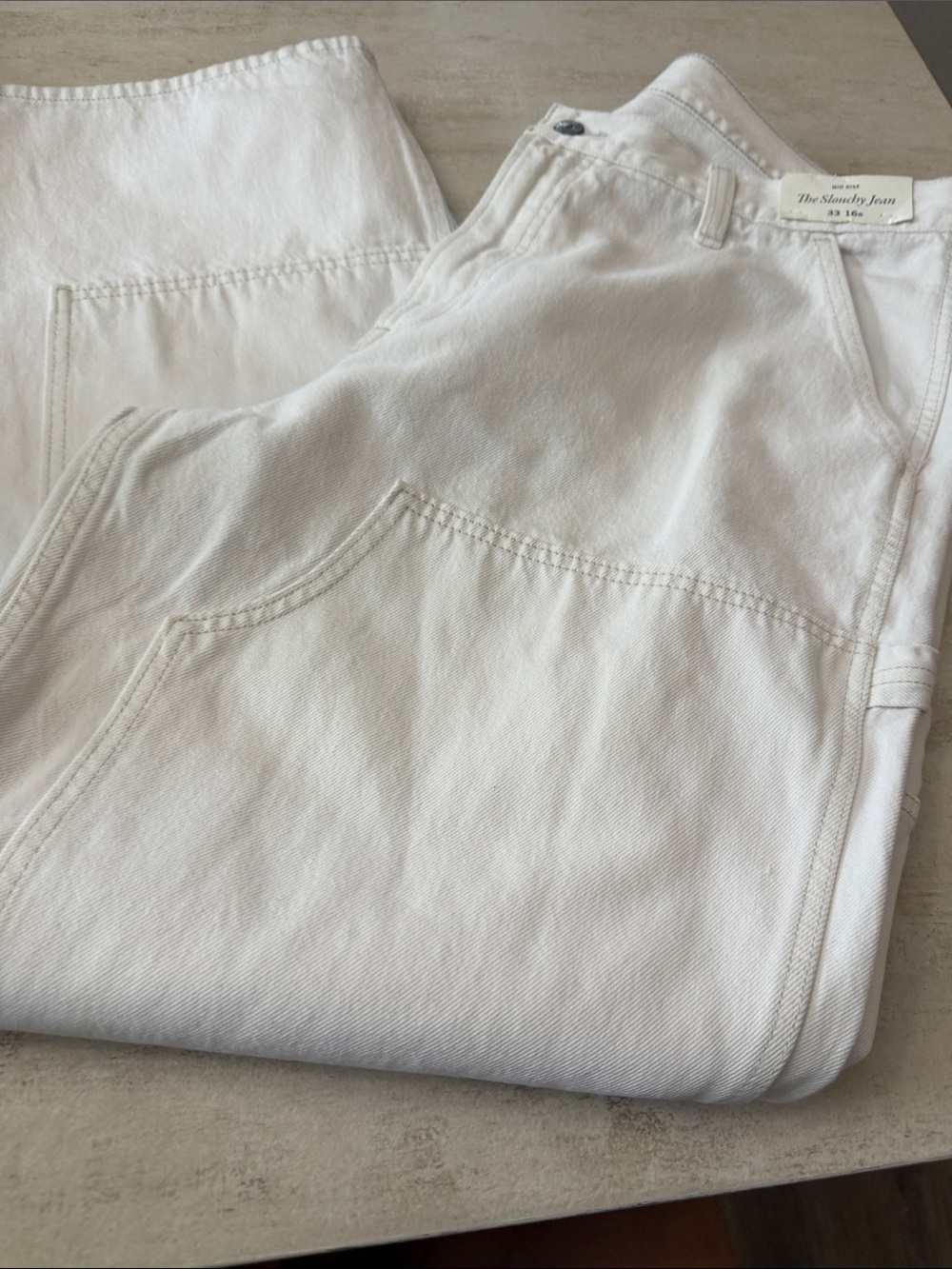Abercrombie & Fitch off White Denim slouchy mid rise